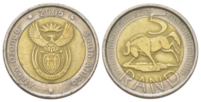 ЮАР 5 рандов 2005 KM 297 биметалл 4626-833
