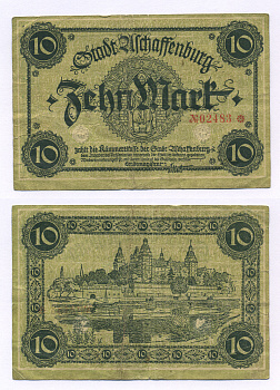 Германия, Ашаффенбург 10 марок 1917 нотгельд, Бавария   бумага   435-45-3-2