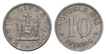 Липпштадт 10 пфеннигов 1920 Funck 301.1, Men18 19273.1 железо 4659-358