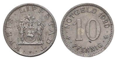 Липпштадт 10 пфеннигов 1920 Funck 301.1, Men18 19273.1 железо 4659-358