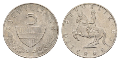 Австрия 5 шиллингов 1996 KM 2889a медно-никель 4633-944