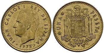 Испания 1 песета 1975 Хуан Карлос I (1975-2014) KM 806 алюминиевая бронза 4176-344