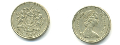 Великобритания 1 фунт 1983 Елизавета II (1952-2022) KM 933, Spink 4221 никель латунь 59-132