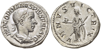 Римская Империя денарий 241 Гордиан III IMP GORDIANVS PIVS FEL AVG/ VENVS VICTORIX Рим Extremely fine , 3,36 гр RIC 131 серебро 1073-5-8-4