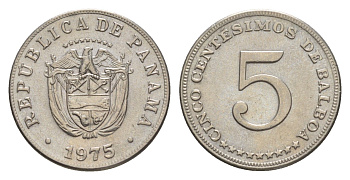 Панама 5 сентесимо 1975 KM 23.2 медно-никель UNC 4643-1249
