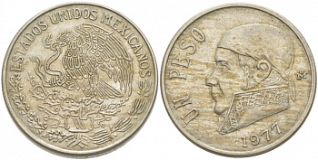 Мексика 1 песо 1977 Хосе Мария Морелос KM 460 медно-никель 4403-945