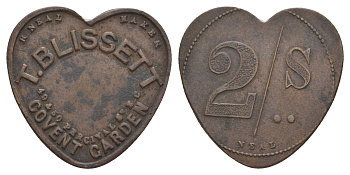 Великобритания аптекарская гиря в 2 скруплеса (Scruples) ND вес 8,41 гр, размер 30x35 мм латунь 1528-1033