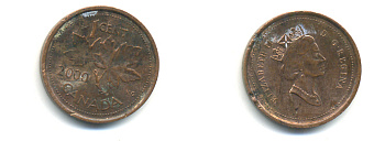 Канада 1 цент 2000 Елизавета II (1952-2022), кленовый лист KM 289 сталь плакированная медью 177-1446