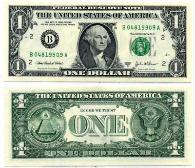 США 1 доллар 2003 буква "В", Нью-йорк, штат Нью-йорк Pick 515a бумага UNC (пресс) 8564-37-2-2