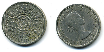 Великобритания 2 шиллинга (флорин) 1962 Елизавета II (1952-2022) KM 906, Spink 4146 медно-никель 4110-1514