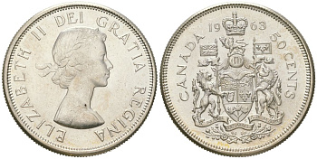 Канада 50 центов 1963 KM 56 серебро UNC 68-913