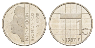 Нидерланды 1 гульден 1987 Беатрикс (1980-2013) KM 205 никель UNC 4646-944