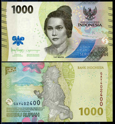 Индонезия 1000 рупий 2022/2022 Тджет Нья Меутия, танцор Тифа, крепость Банданейра Pick 162  бумага  UNC (пресс) 446-124-1