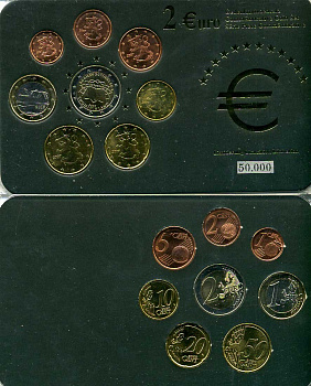 Финляндия евронабор из 8 монет 2007 2 евро юбилейные биметалл UNC 1181-1-15