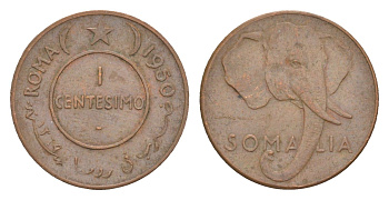 Сомали 1 чентезимо 1950 KM 1 медь 4610-1146