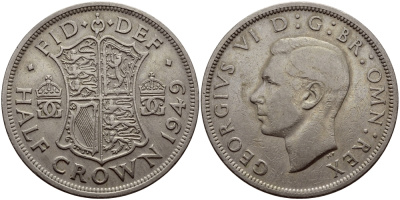 Великобритания 1/2 кроны 1949 Георг VI (1936-1952) KM 879, Spink 4106 медно-никель 4607-133