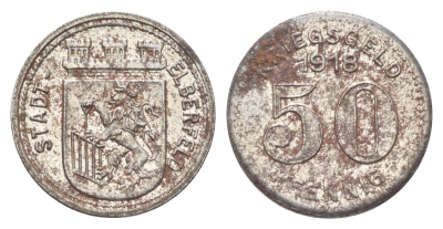 Эльберфельд 50 пфеннигов 1918 Funck 111.6, Men05 6413.7, Men18 8040.7 железо 4707-1222