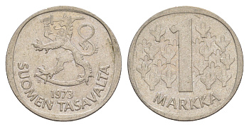 Финляндия 1 марка 1973 KM 49a медно-никель 4648-535