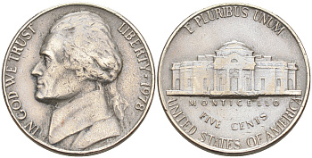 США 5 центов 1978 Джефферсон KM A192 медно-никель 190-126