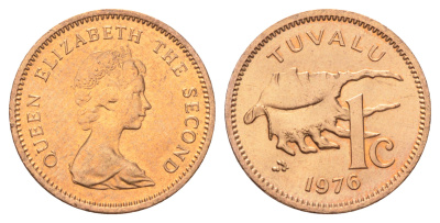 Тувалу 1 цент 1976 KM 1 бронза UNC M41-17