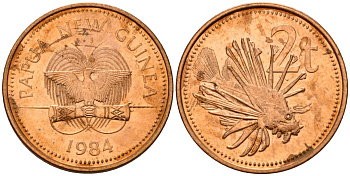 Папуа-Новая Гвинея 2 тойя 1984 Елизавета II (1953-) KM 2 бронза 4573-555