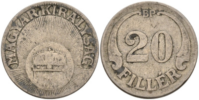 Венгрия 20 филлеров 1926 KM 508 медно-никель 4151-1041