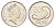 Фиджи 20 центов 2010 Елизавета II (1952-2022), китовый зуб KM 121 сталь плакированная никелем UNC 4698-1231