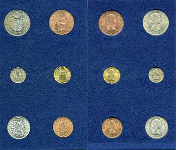 Великобритания набор из 6 монет 1967 в буклете UNC 5-4-3-76