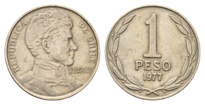 Чили 1 песо 1977 KM 208 медно-никель 4688-341