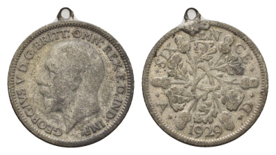 Великобритания 6 пенсов 1929 Георг V (1910-1936) KM 832, Spink 4040 серебро 4644-865