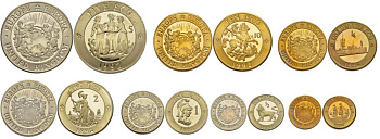 Великобритания набор из 7 монет 1992 набор экю, пифорт (1/10, 1/4, 1/2, 1, 2, 5, 10 экю), в оригинальной коробке PROOF 5-6-3-53