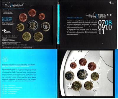 Нидерланды годовой евронабор из 8 монет (1, 2, 5, 10, 20 и 50 евроцентов; 1 и 2 евро) 2008 в оригинальном буклете KM MS102 (234, 235, 236, 268, 268, 270, 271 и 272) BU 8-2-05-59