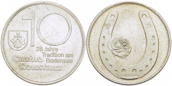 ГЕРМАНИЯ ЖЕТОН ND КАЗИНО ГОРОДА КОНСТАНЦ НА БОДЕНСКОМ ОЗЕРЕ, 25-ЛЕТНЯЯ ТРАДИЦИЯ, ДИАМЕТР 30 ММ серебро 4527-1014