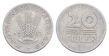 Венгрия 20 филлеров 1963 BP KM 550 алюминий 4647-711