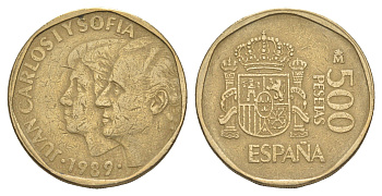 Испания 500 песет 1989 Хуан Карлос I (1975-2014) KM 831 алюминиевая бронза 4176-1131