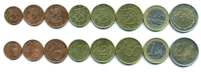 Финляндия евронабор из 8 монет 2000-2006 (1, 2, 5, 10, 20, 50 евроцентов, 1, 2 евро) KM 98, 99, 100, 101, 102, 103, 104, 105 N5-60