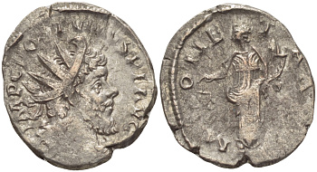 Римская Империя (императоры в Галлии) антониниан 260 - 269 Постум. IMP C POSTVMVS P F AVG / MONETA AVG, Монета с весами и рогом Изобилия, Колония Агриппины, Very fine RIC 315 биллон 1073-12-77