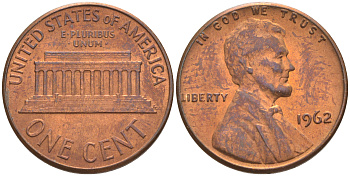 США 1 ЦЕНТ 1963 D, ЛИНКОЛЬН KM 201 медь цинк 187-1146