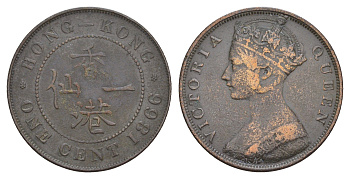 Гонконг 1 цент 1866 Виктория (1837-1901) KM 4 бронза 4656-231