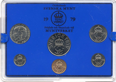Швеция набор монетного двора из 6 монет 1979 в пластике Карл XVI Густав (1973- ) KM MS11 UNC 4-3-6-96