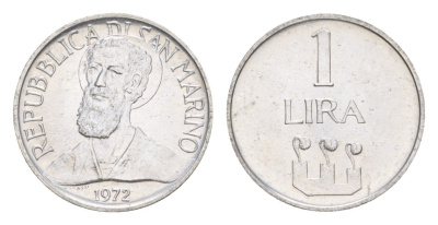Сан-Марино 1 лира 1972 KM 14 алюминий UNC 4647-156