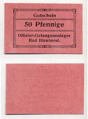 Германия 50 пфеннигов ND Бад-Бленхорст, лагерь военнопленных офицеров C-2686 бумага UNC (пресс) 000-00-00