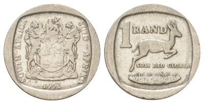 ЮАР 1 ранд 1992 KM 138 медь плакированная никелем 4627-238