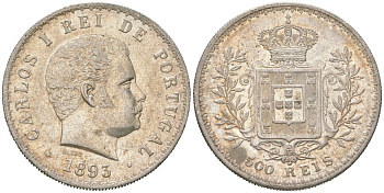 Португалия 500 реалов 1893 Карлуш I (1889-1908) KM 535 серебро 413-241