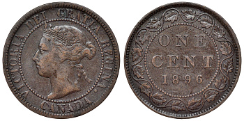 Канада 1 цент 1896 Виктория (1837-1901) KM 7 бронза    4116-726