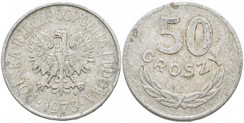 ПОЛЬША 50 ГРОШЕЙ 1973 MW KM 48.1 алюминий 175-1135