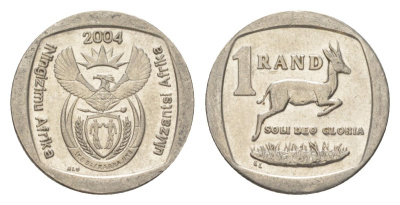 ЮАР 1 ранд 2004 KM 333 медь плакированная никелем 4627-426