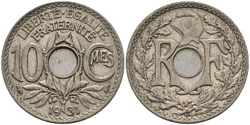 Франция 10 сантимов 1931 KM 866a, Le Franc 138.3 медно-никель 4143-1012