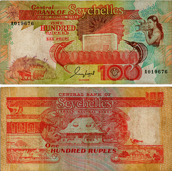 СЕЙШЕЛЬСКИЕ ОСТРОВА 100 РУПИЙ 1989 Pick 35 бумага 7457-53-1-1