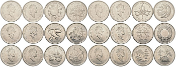 Канада полный набор из 12 монет 25 центов (Миллениум) 2000 Вступление в третье тысячелетие KM 373, 374, 375, 376, 377, 378, 379, 380, 381, 382, 383 и 384.2 N3-28